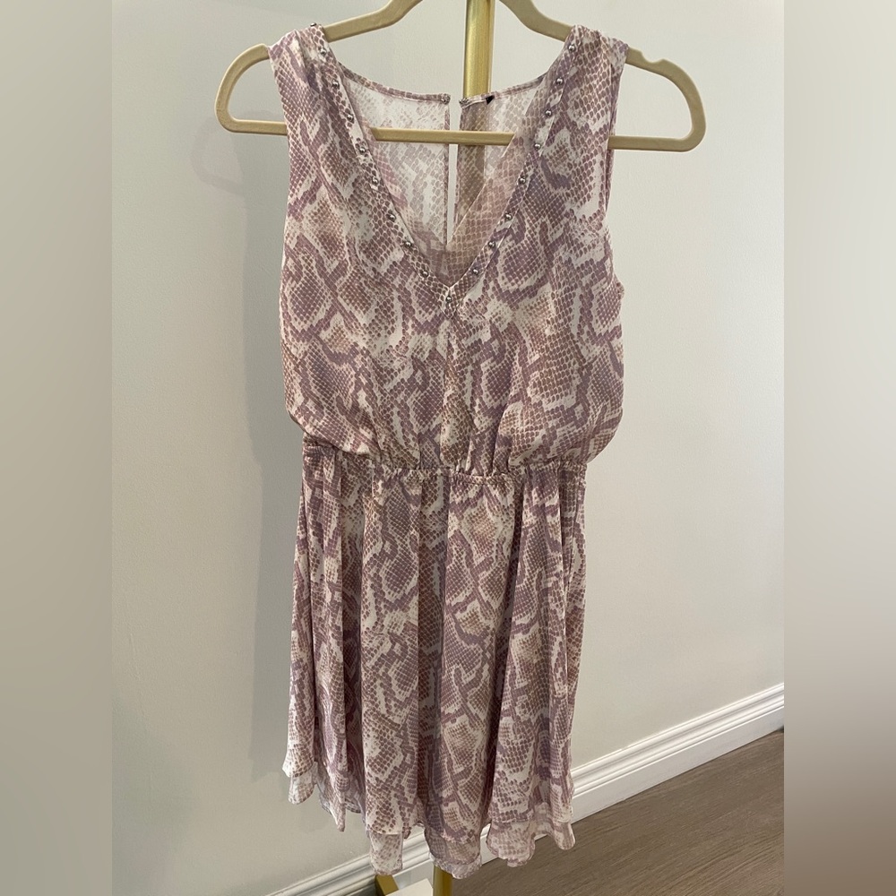 White House Black Market Lavender and Cream Dress